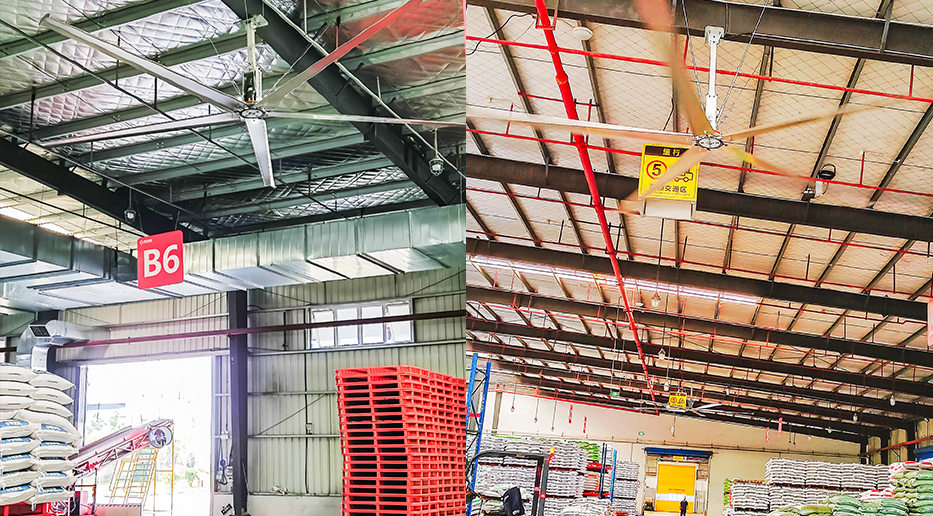 大王節(jié)能大風(fēng)扇為通威飼料解決庫房通風(fēng)降溫與防霉除濕難題